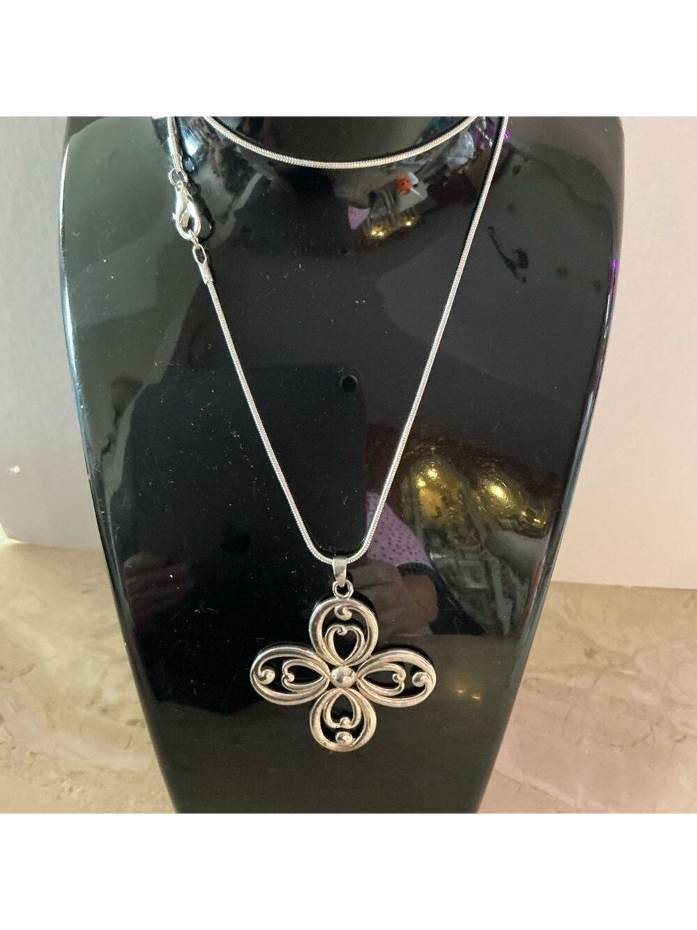 Vintage Silver Pendant Necklace 20 Inch